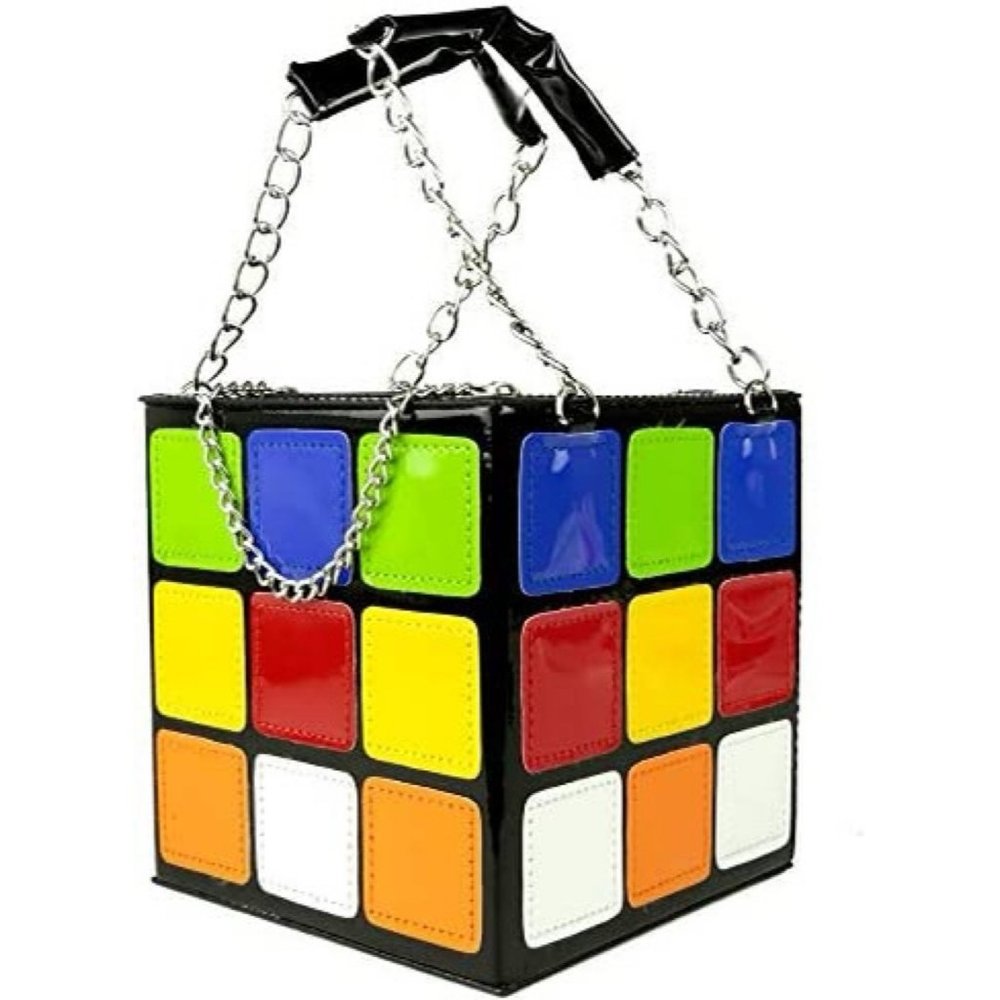 NOVELTY RUBIX CUBE HANDBAG STATEMENT PIECE BAG